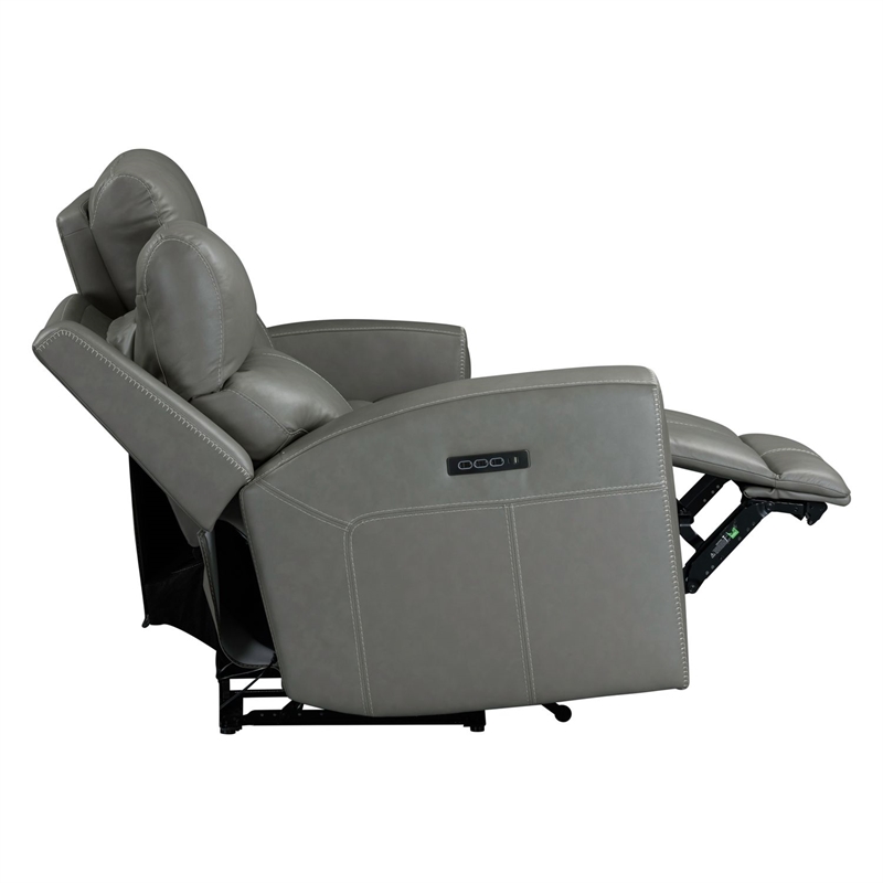 Pemberly Row Triple Power Recline Sofa with Loveseat & Recliner in Gray