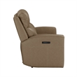 Pemberly Row Power Reclining Sofa and Loveseat with Bolster Back in Brown