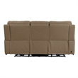 Pemberly Row Power Reclining Sofa and Loveseat with Bolster Back in Brown