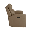 Pemberly Row Power Reclining Sofa and Loveseat with Bolster Back in Brown