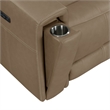 Pemberly Row Power Reclining Sofa and Loveseat with Bolster Back in Brown
