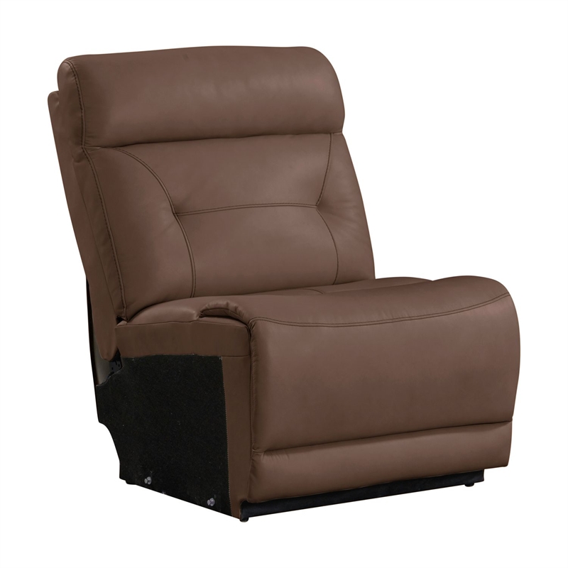 Pemberly Row Zero Gravity Power Recline 6 Piece Sectional with Charging in Brown