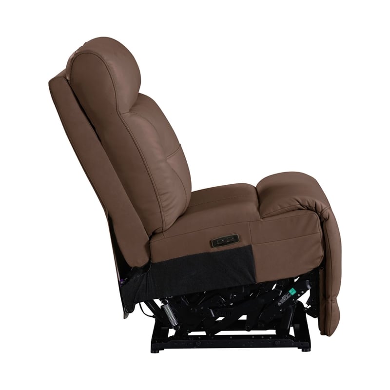Pemberly Row Zero Gravity Power Recline 6 Piece Sectional with Charging in Brown