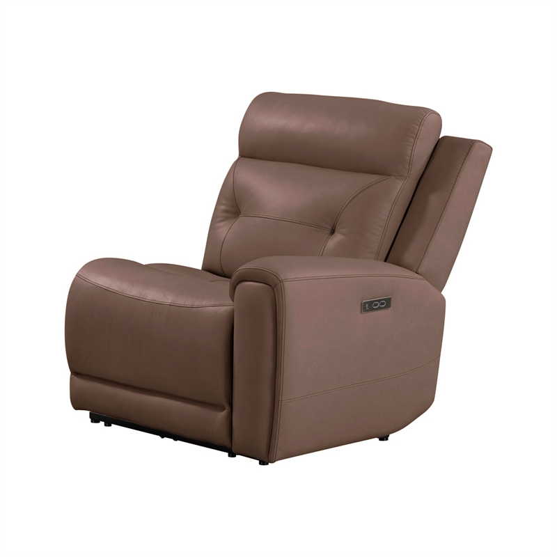 Pemberly Row Zero Gravity Power Recline 6 Piece Sectional with Charging in Brown