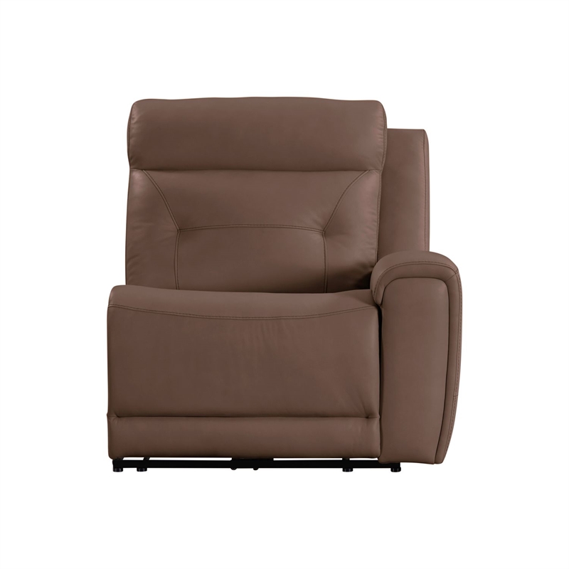 Pemberly Row Zero Gravity Power Recline 6 Piece Sectional with Charging in Brown