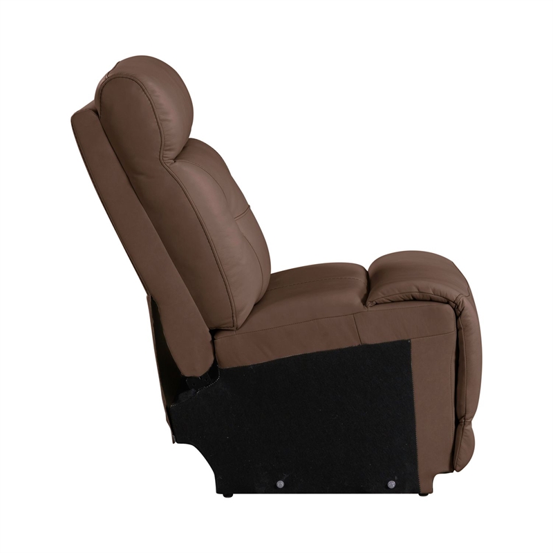 Pemberly Row Zero Gravity Power Recline 6 Piece Sectional with Charging in Brown