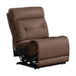 Pemberly Row Zero Gravity Power Recline 6 Piece Sectional with Charging in Brown
