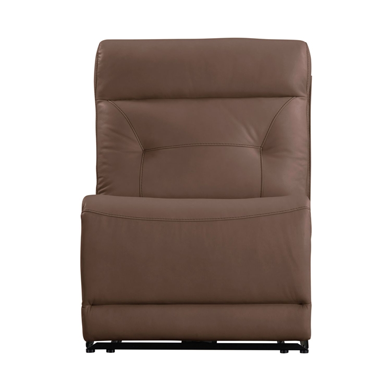 Pemberly Row Zero Gravity Power Recline 6 Piece Sectional with Charging in Brown