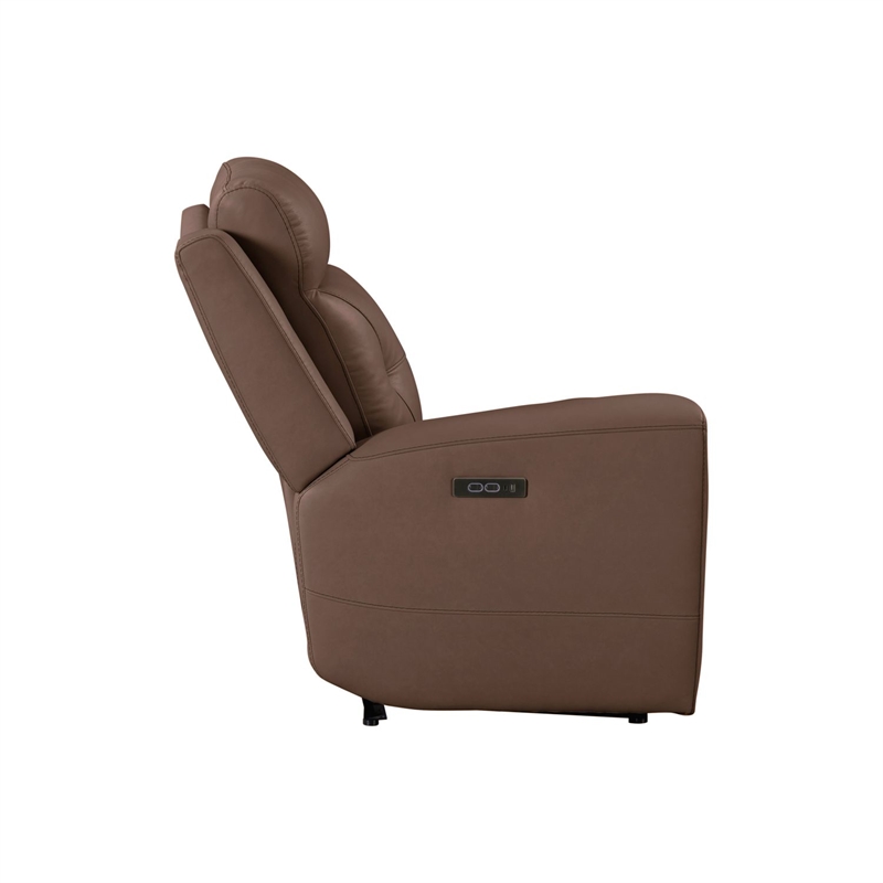 Pemberly Row Zero Gravity Power Recline 6 Piece Sectional with Charging in Brown