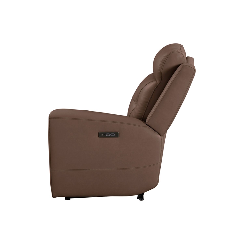 Pemberly Row Zero Gravity Power Recline 6 Piece Sectional with Charging in Brown