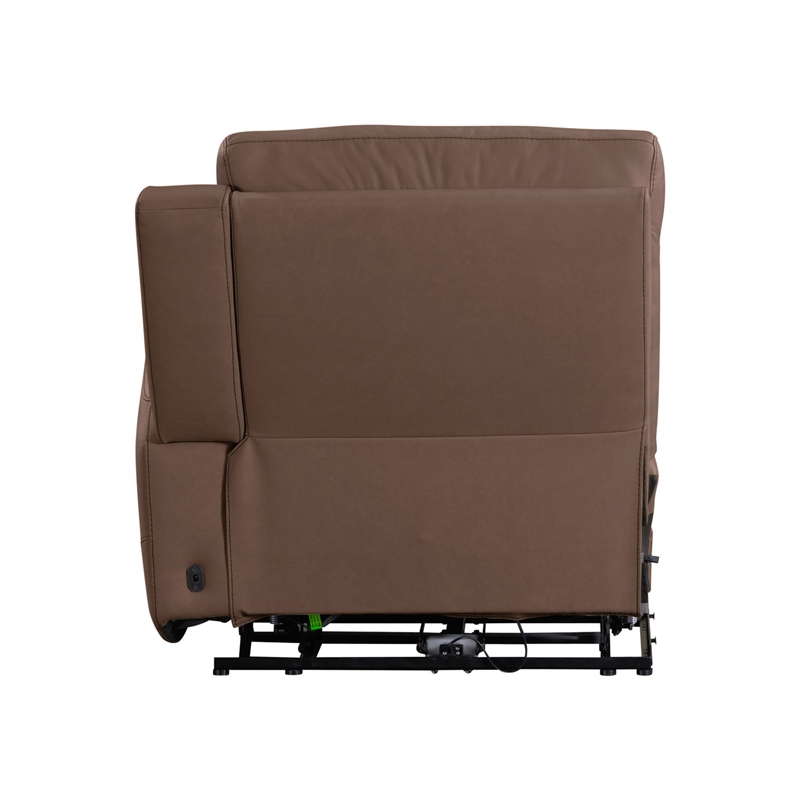 Pemberly Row Zero Gravity Power Recline 6 Piece Sectional with Charging in Brown