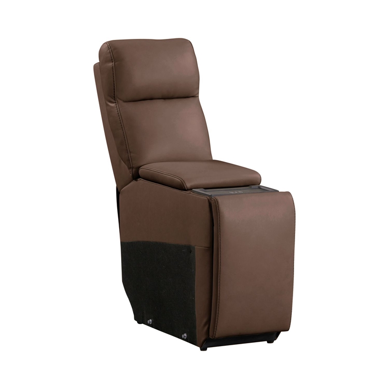 Pemberly Row Zero Gravity Power Recline 6 Piece Sectional with Charging in Brown