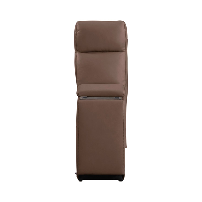 Pemberly Row Zero Gravity Power Recline 6 Piece Sectional with Charging in Brown