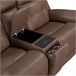 Pemberly Row Zero Gravity Power Recline Sofa & Loveseat with Charging in Brown