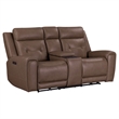 Pemberly Row Zero Gravity Power Recline Sofa & Loveseat with Charging in Brown