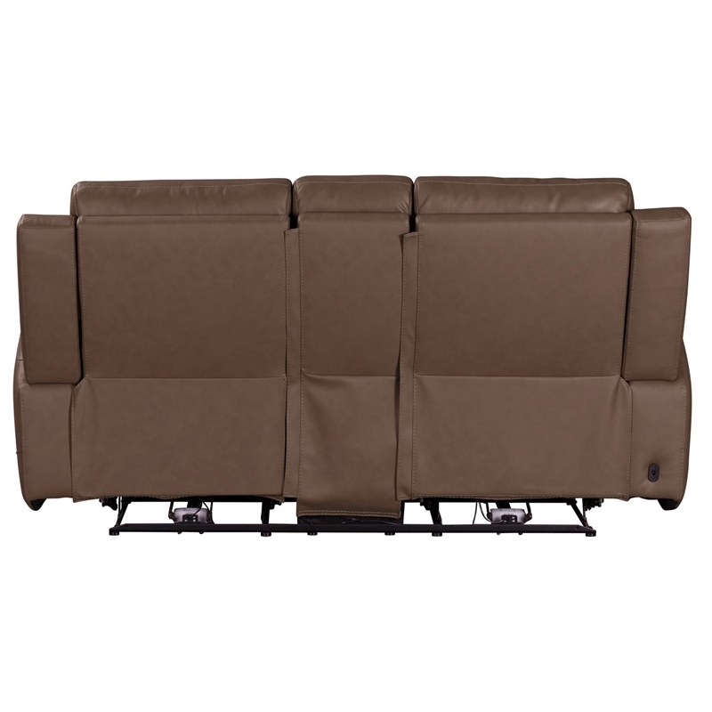 Pemberly Row Zero Gravity Power Recline Sofa & Loveseat with Charging in Brown