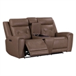 Pemberly Row Zero Gravity Power Recline Sofa & Loveseat with Charging in Brown