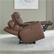 Pemberly Row Zero Gravity Power Recline Sofa & Loveseat with Charging in Brown