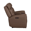 Pemberly Row Zero Gravity Power Recline Sofa & Loveseat with Charging in Brown