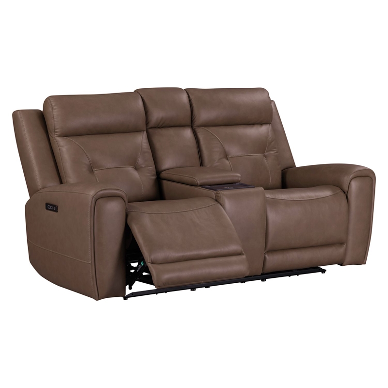 Pemberly Row Zero Gravity Power Recline Sofa with Loveseat & Recliner in Brown