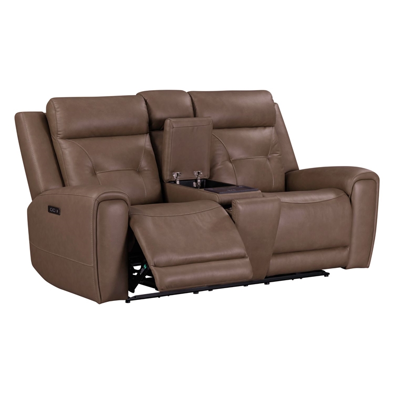 Pemberly Row Zero Gravity Power Recline Sofa with Loveseat & Recliner in Brown