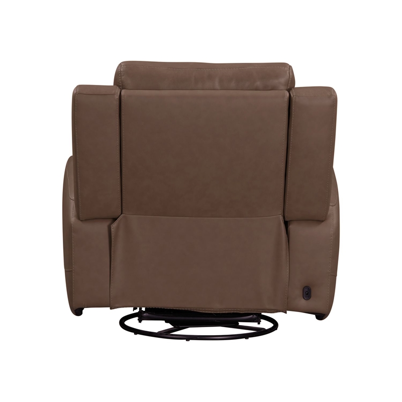 Pemberly Row Zero Gravity Power Recline Sofa & Recliner with Charging in Brown