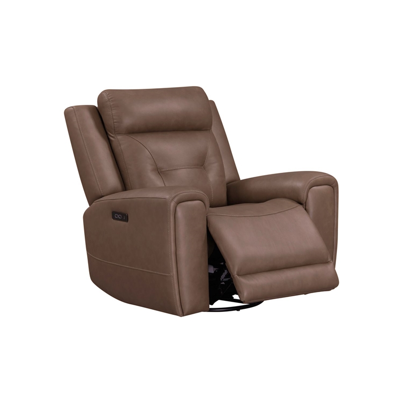 Pemberly Row Zero Gravity Power Recline Sofa & Recliner with Charging in Brown
