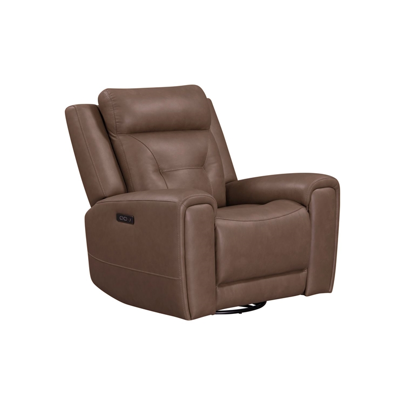 Pemberly Row Zero Gravity Power Recline Sofa & Recliner with Charging in Brown
