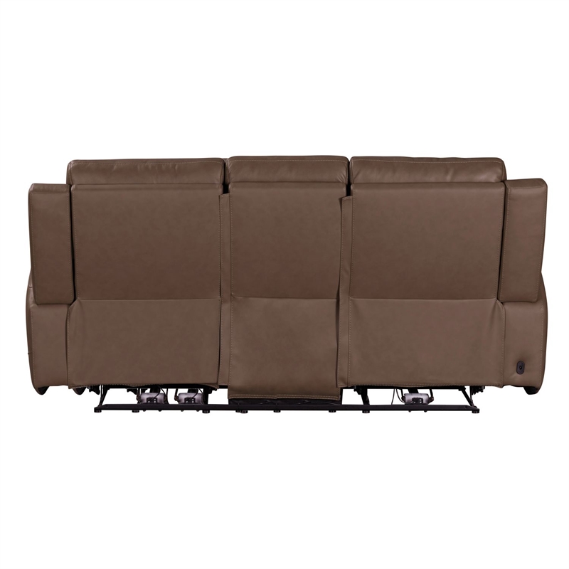 Pemberly Row Zero Gravity Power Recline Sofa with Charging Ports in Brown