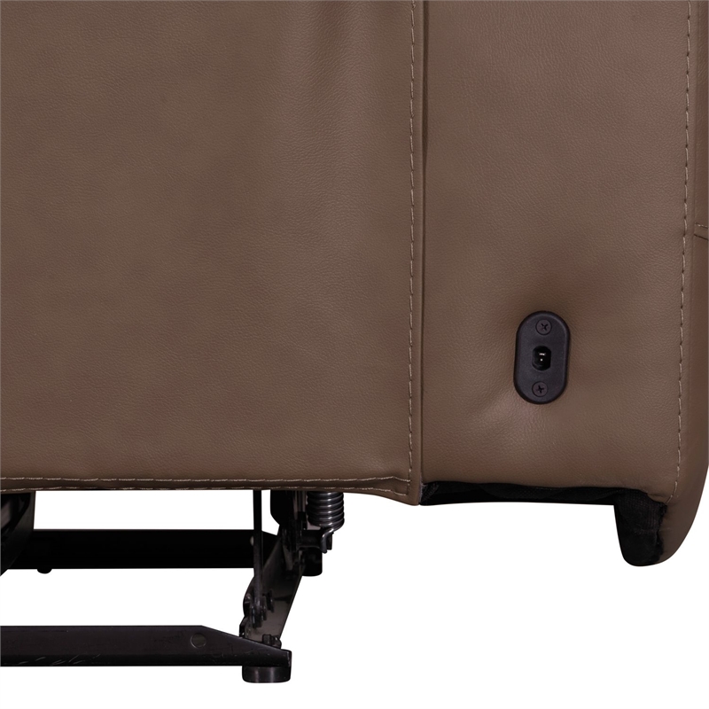 Pemberly Row Zero Gravity Power Recline Sofa with Charging Ports in Brown