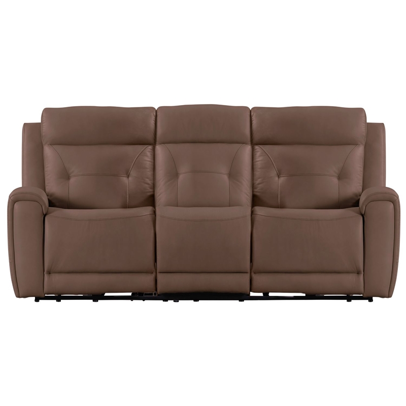 Pemberly Row Zero Gravity Power Recline Sofa with Charging Ports in Brown