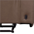 Pemberly Row Zero Gravity Power Recline Sofa with Charging Ports in Brown