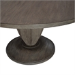 Pemberly Row 5 Piece Pedestal Dining Table Set with Arm Chairs in Brown