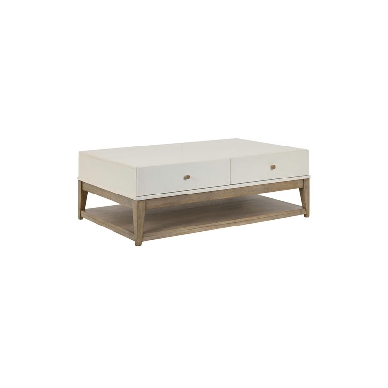 Pemberly Row 3 Piece Cocktail and End Table Set with Drawers in Khaki Brown Wood