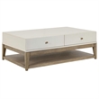 Pemberly Row 3 Piece Cocktail and End Table Set with Drawers in Khaki Brown Wood