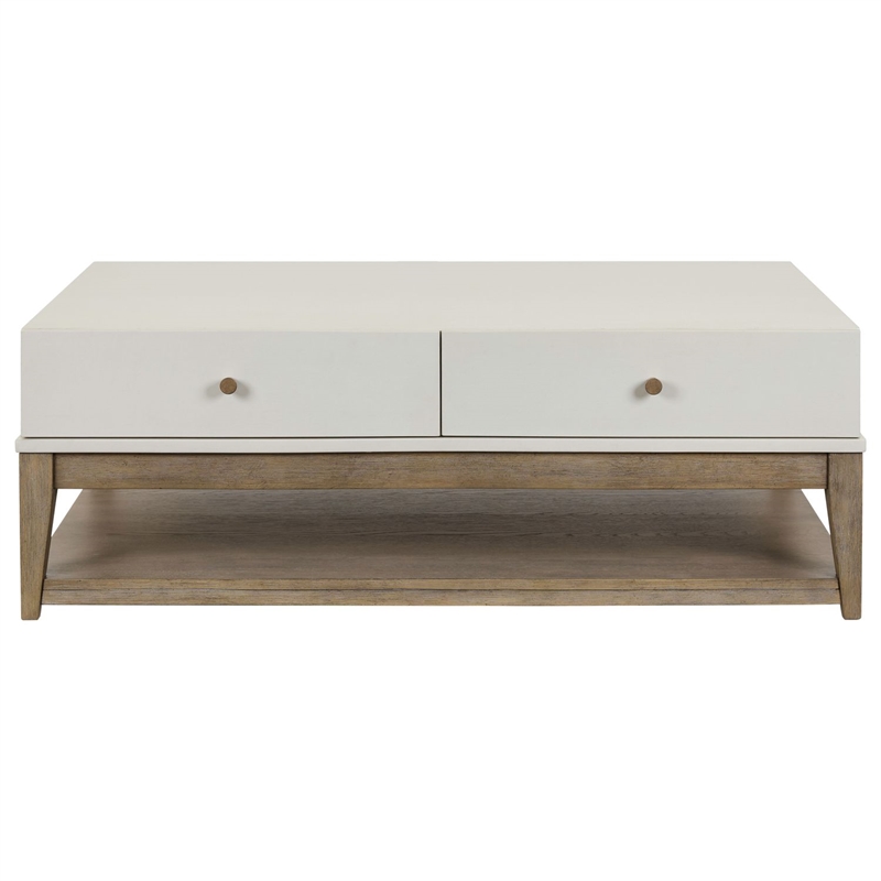 Pemberly Row 3 Piece Cocktail and End Table Set with Drawers in Khaki Brown Wood