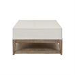 Pemberly Row 3 Piece Cocktail and End Table Set with Drawers in Khaki Brown Wood