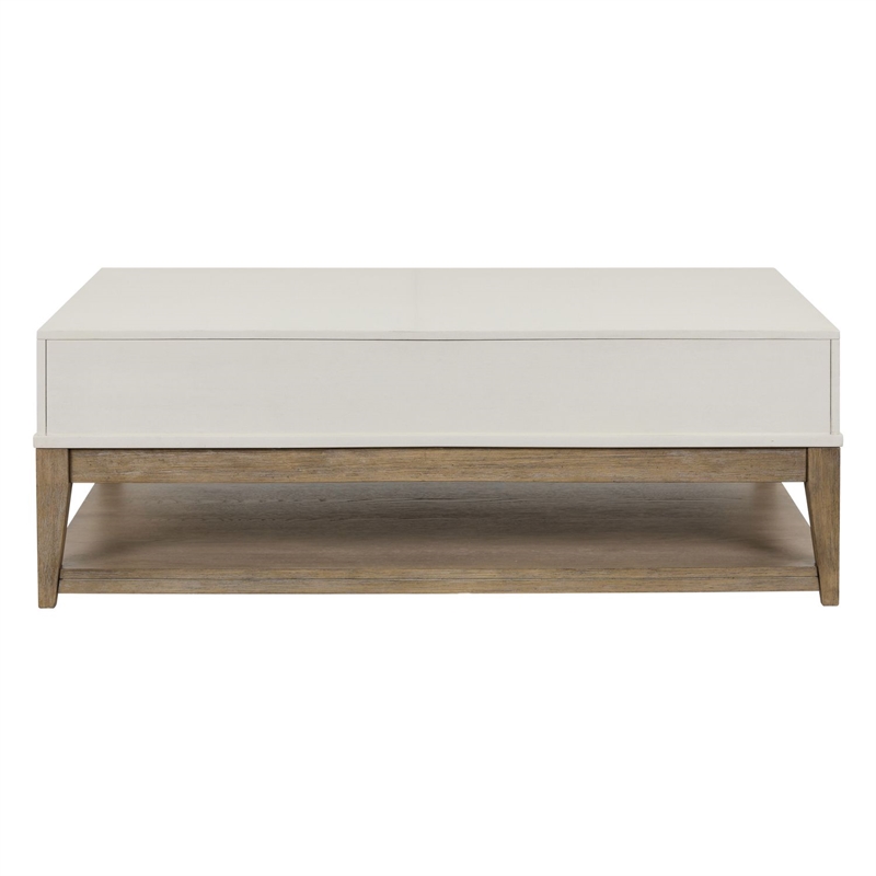 Pemberly Row 3 Piece Cocktail and End Table Set with Drawers in Khaki Brown Wood