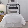 Pemberly Row Twin Metal Headboard with Turned Spindles in Black Distressed