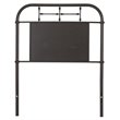Pemberly Row Twin Metal Headboard with Turned Spindles in Black Distressed