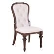 Pemberly Row Upholstered Side Dining Chair Set of 2 in Chateau Brown Hickory