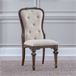 Pemberly Row Upholstered Side Dining Chair Set of 2 in Chateau Brown Hickory