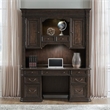 Pemberly Row 5 Piece Jr Executive Desk Set with Hutch in Chateau Brown Hickory