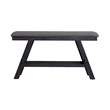 Pemberly Row Counter Height Bench with Trestle Base and Center Shelf in Gray