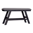 Pemberly Row Counter Height Bench with Trestle Base and Center Shelf in Gray