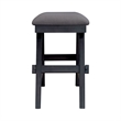 Pemberly Row Counter Height Bench with Trestle Base and Center Shelf in Gray