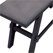 Pemberly Row Counter Height Bench with Trestle Base and Center Shelf in Gray