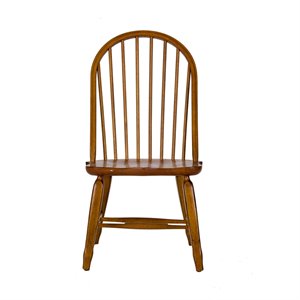 Pemberly Row 5 Piece Leg Table Dining Set with Bow Back Chairs in Rustic Oak