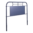 Pemberly Row Queen Vintage Metal Headboard with Turned Spindles in Navy