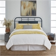 Pemberly Row Queen Vintage Metal Headboard with Turned Spindles in Navy